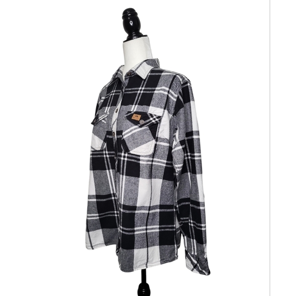 Oxgear Women's Shirt Size XL Black & White Plaid Button Down Flannel - Picture 2 of 12